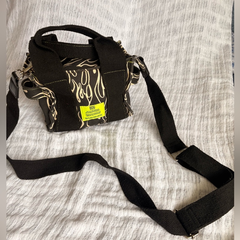 Urban Outfitters Black and Cream Mini Purse